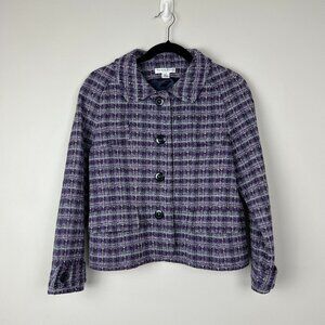 Vintage Pendleton Purple Tweed Blazer 100% Virgin Wool Old Money Women's Sz 10p